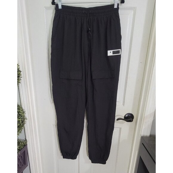 Siksilk Womens Black Rip Stop‎ Cargo Pants Drawcord Waist Mesh Lined Size 10 NWT - Picture 4 of 8
